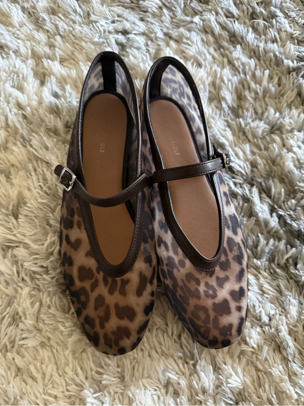 American Eagle Leopard Print Mary Jane Flats